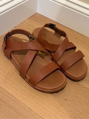 Kamik Tan Leather Sadie Cross Sandals 11